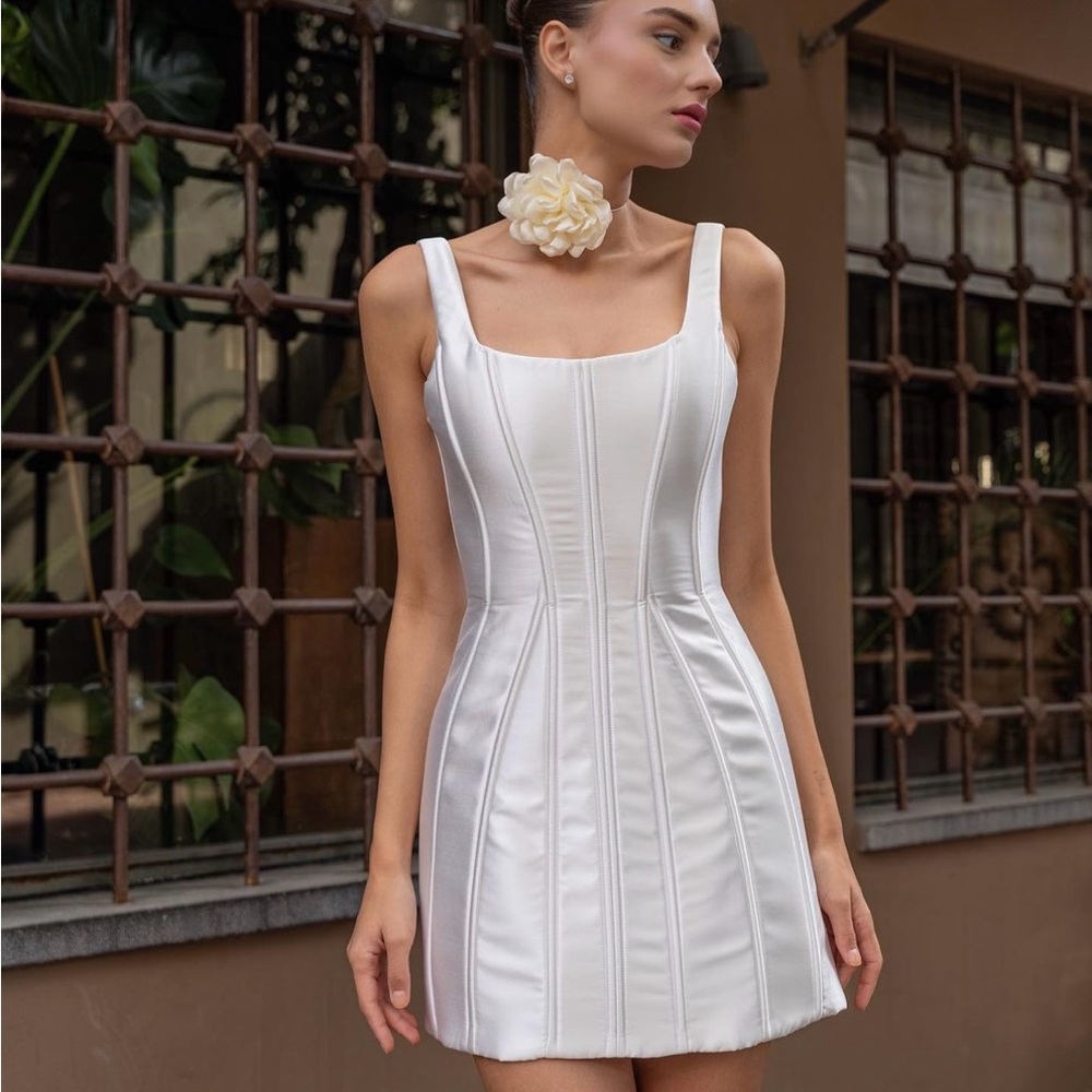 Unworn Nadia’s Evening Ginger Mini Mikado Dress